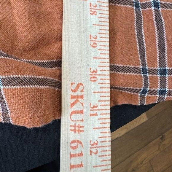 Torrid Taylor - Dusty Orange Plaid Twill Button-Up Shirt Front Pockets Size 4 - Picture 9 of 9